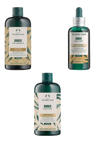 Champú, acondicionador y sérum para cuero cabelludo Ginger - Cuero cabelludo sensible - 2 x 400 ml y 50 ml