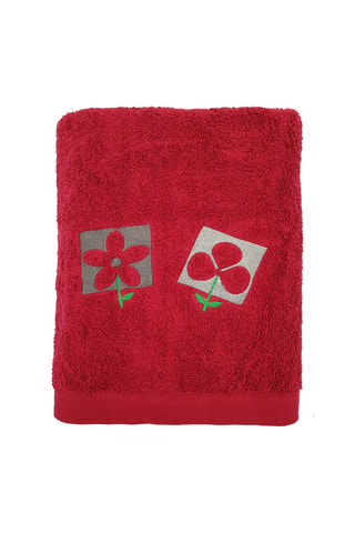 3 toalhas Vermelho e cinzento