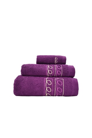 3 toalhas Violeta e branco