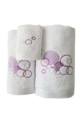 3 tolhas Branco e violeta