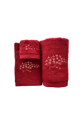 3 tolhas Bordô e rosa claro