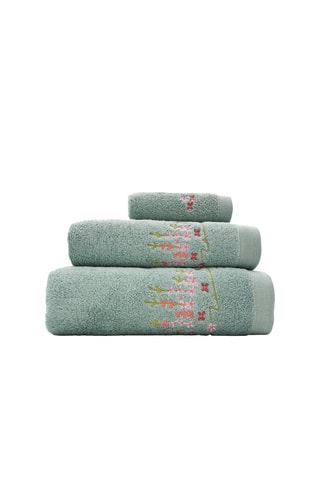 3 toalhas Menta e coral