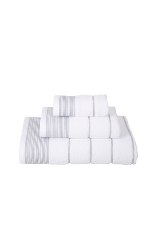 3 toalhas Branco e cinzento