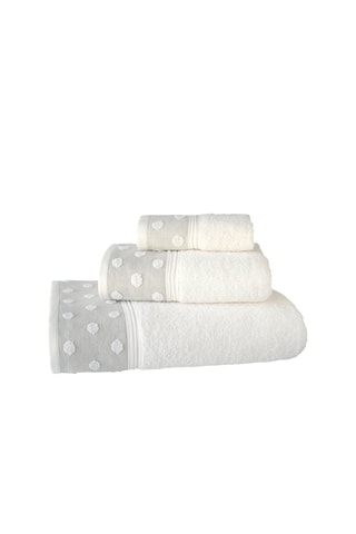 3 toalhas Creme e cinzento