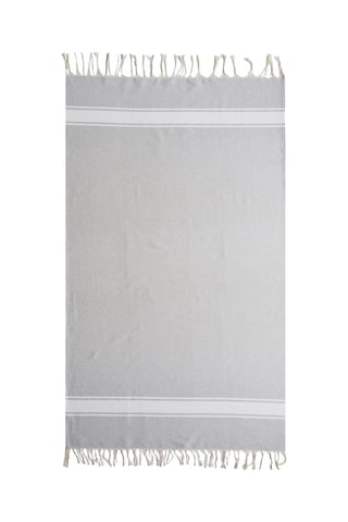 2 foutas Bege e branco - 100 x 180 cm