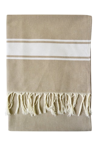 2 foutas Bege e branco - 100 x 180 cm