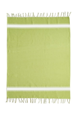 2 foutas Verde e branco - 100 x 180 cm