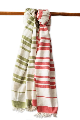 2 toalhas foutas de praia - Verde e vermelho - 160 x 180 cm