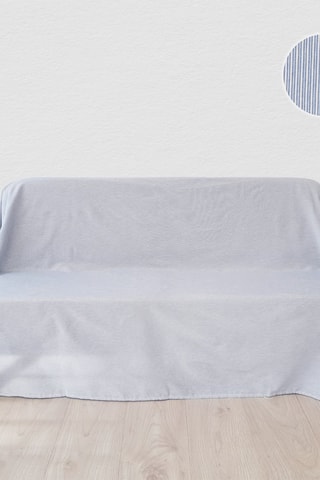 Manta de sofá Naila Azul e branco - 230 x 260 cm