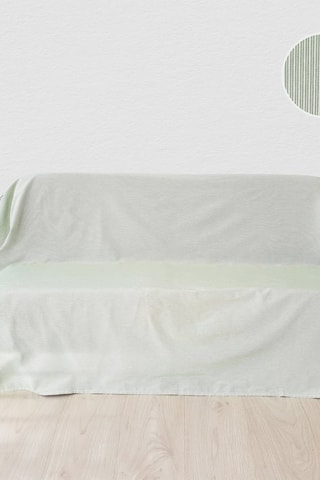 Manta de sofá Naila Verde e branco - 230 x 260 cm