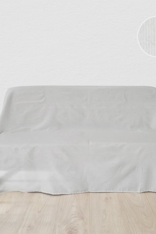 Manta de sofá Naila Cinzento e branco - 230 x 260 cm