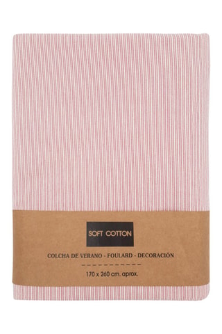 Manta de sofá Naila Rosa e branco - 230 x 260 cm