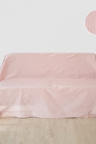 Manta de sofá Naila Rosa e branco - 230 x 260 cm