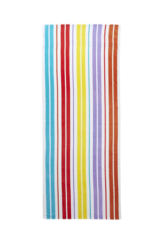 Toalha de praia - Branco e vermelho - 76 x 200 cm