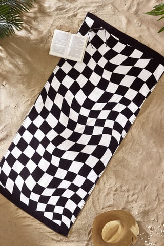 Toalha de praia - Preto e branco - 76 x 160 cm