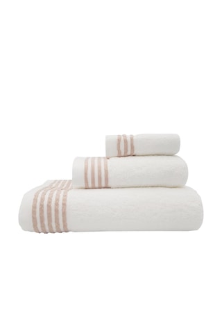 3 toalhas Branco e rosa