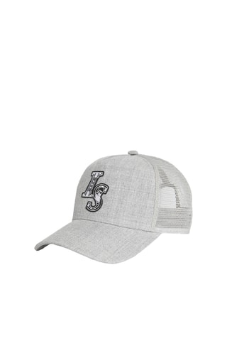 Gorra de lana - Gris jaspeado y negro