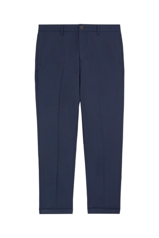 Pantalón regular fit de lana - Azul marino