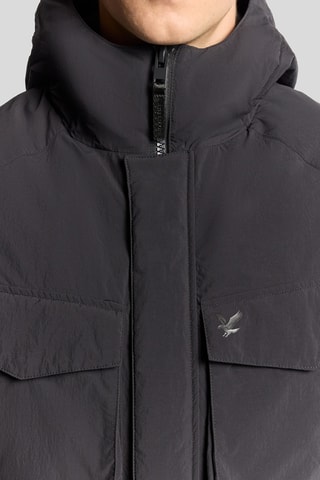 Parka con capucha - Negro