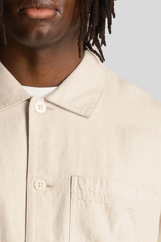 Sobrecamisa regular fit de lino - Crudo
