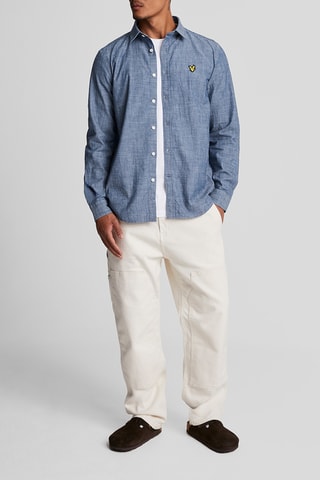 Camisa regular fit - Índigo jaspeado