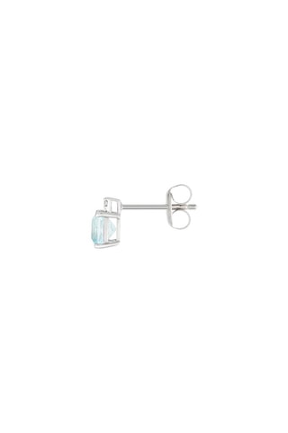 Brincos pequenos Tonga Ouro branco, topázios e diamantes