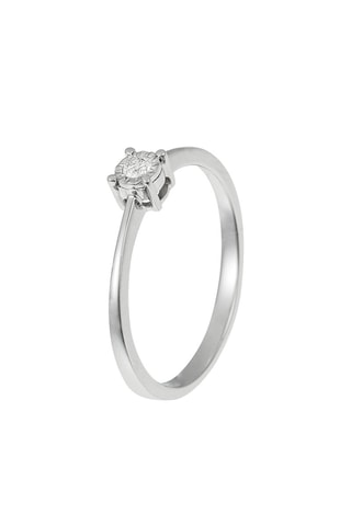Anel solitário A moi pour toujours Ouro branco e diamante