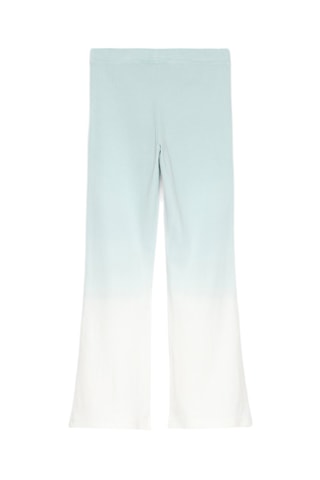 Pantaloni flare dip and dye - Bianco e celeste