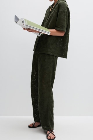 Camicia in pizzo - Verde scuro