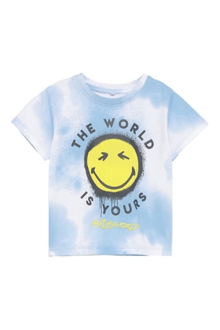 T-shirt tie and dye - Celeste e bianco
