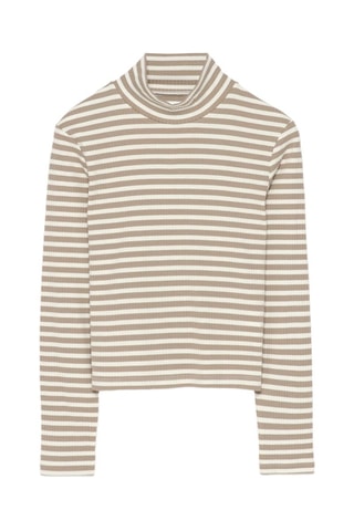 T-shirt - Taupe e bianco
