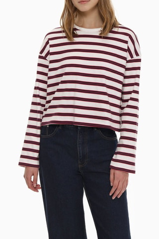 T-shirt - Ecrù e bordeaux