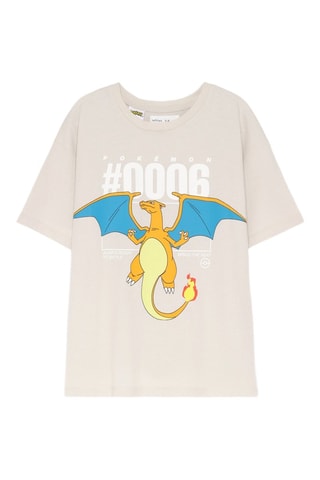 T-shirt Charizard Pokémon - Beige chiaro e arancione