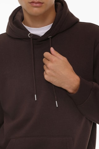 Felpa con cappuccio - Marrone scuro