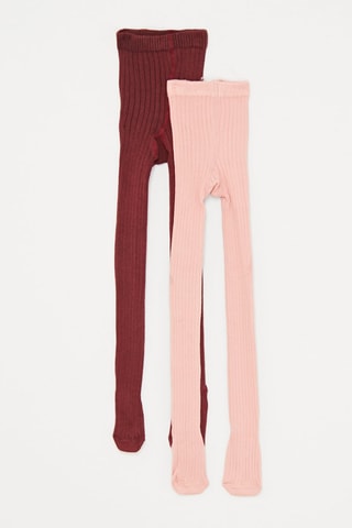 2 collants - Bordeaux et rose