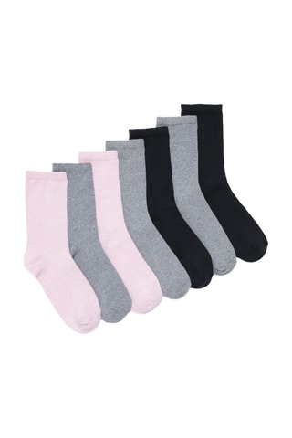 7 paia di calze - Rosa cipria e nero