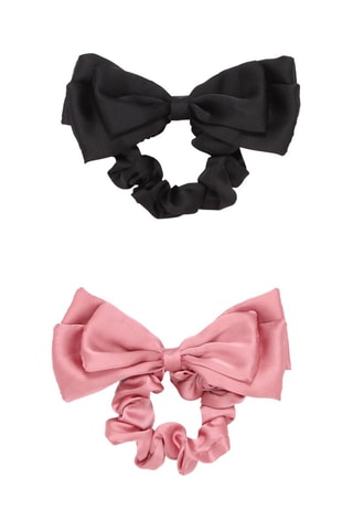 2 scrunchie - Nero e rosa