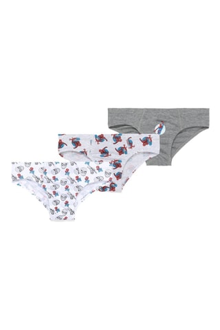 3 slip Spider-Man Avengers Marvel - Bianco e grigio melange