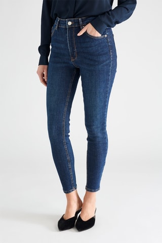 Jean 7/8 taille haute - Bleu marine