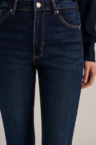 Jean 7/8 taille haute - Bleu marine
