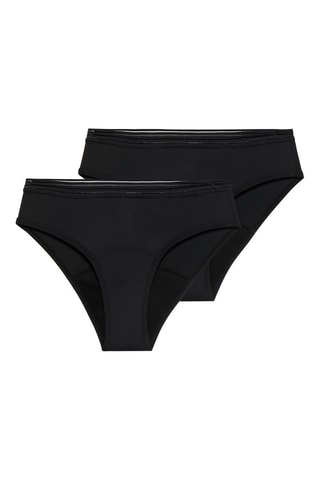 2 slip mestruali a vita alta - Nero