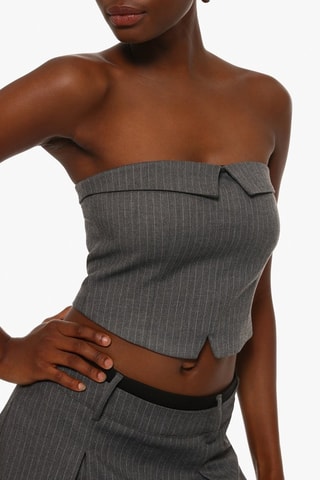 Crop top bustier - Gris foncé