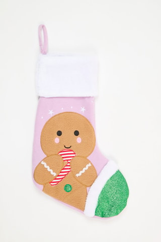 Calza di Natale - Malva e bianco