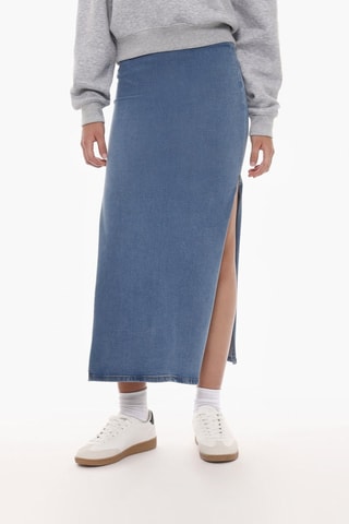 Gonna midi in jeans - Blu