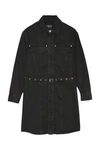 Abito a camicia in jeans - Nero