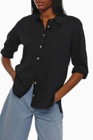 Camicia in lino - Nero