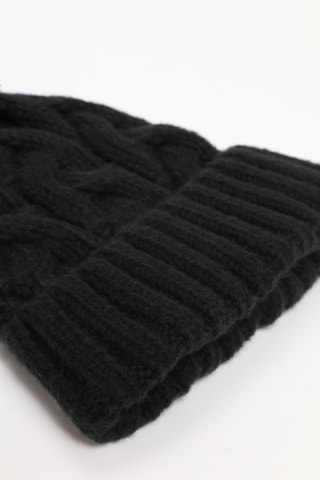 Berretto con pompon - Nero