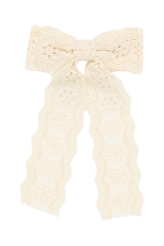 Fermaglio per capelli in sangallo - Beige