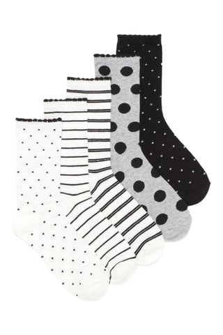 5 paia di calze - Bianco e nero