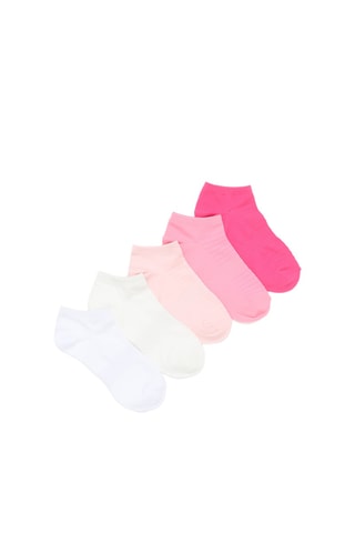5 paia di calze - Bianco e rosa